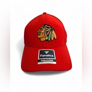 NWT NHL Chicago Blackhawks Fanatics Core Primary Logo Flex Hat OS